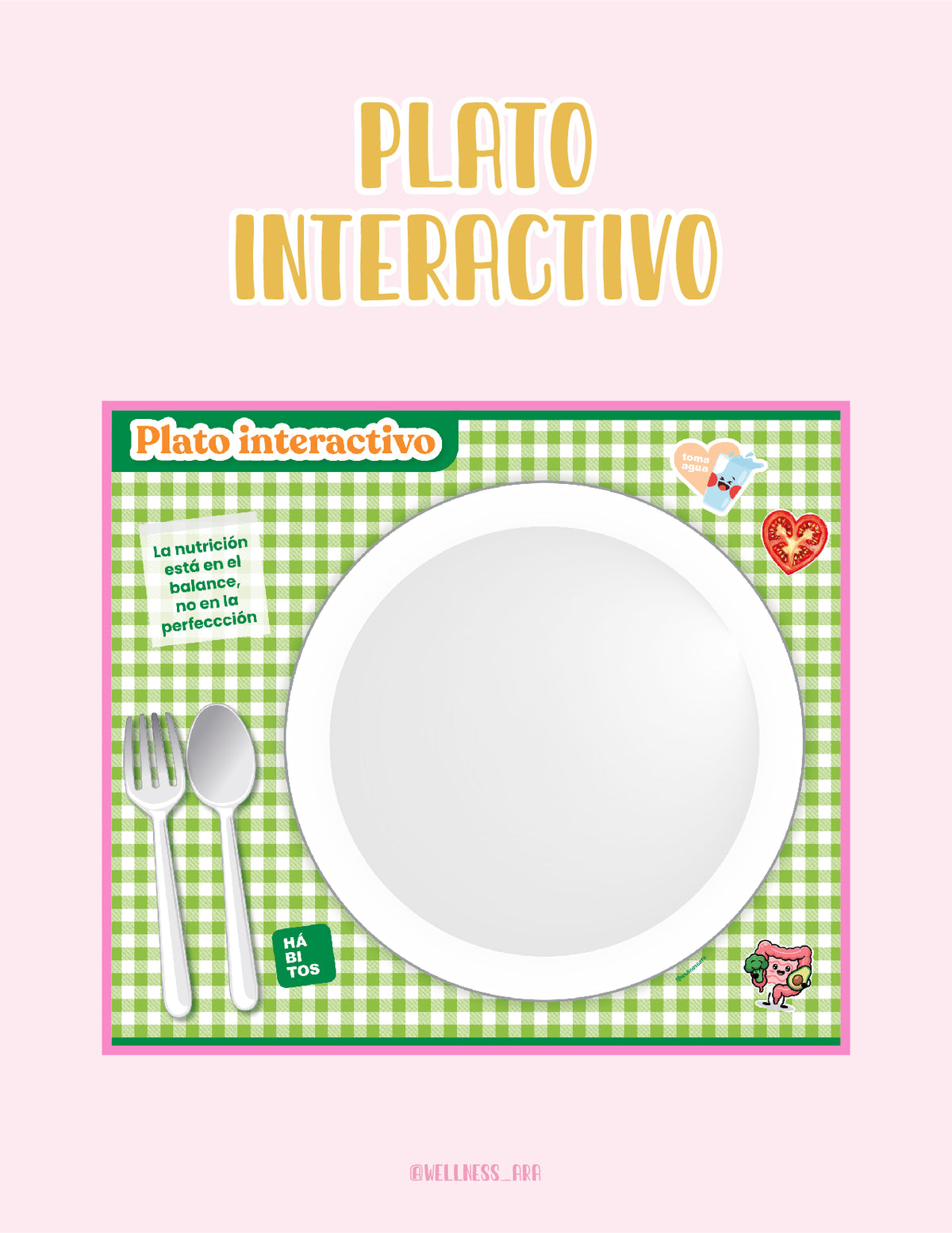 Plato interactivo con réplicas de alimentos en tamaño real 🍎🥦