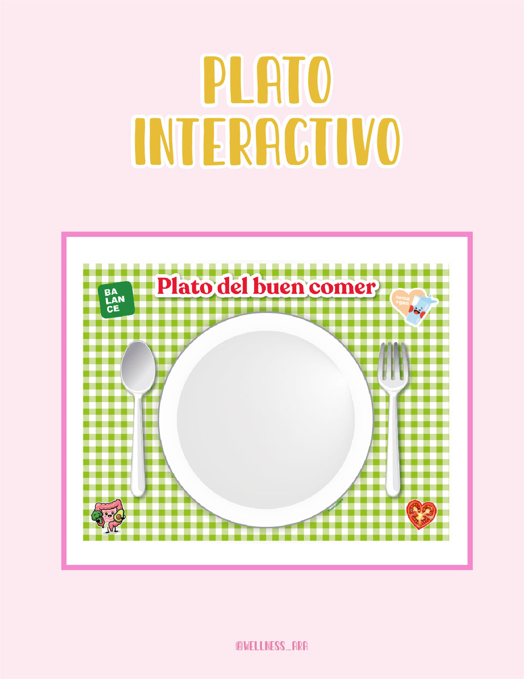 Plato interactivo con réplicas de alimentos en tamaño real 🍎🥦