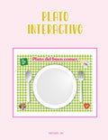 Plato interactivo con réplicas de alimentos en tamaño real 🍎🥦