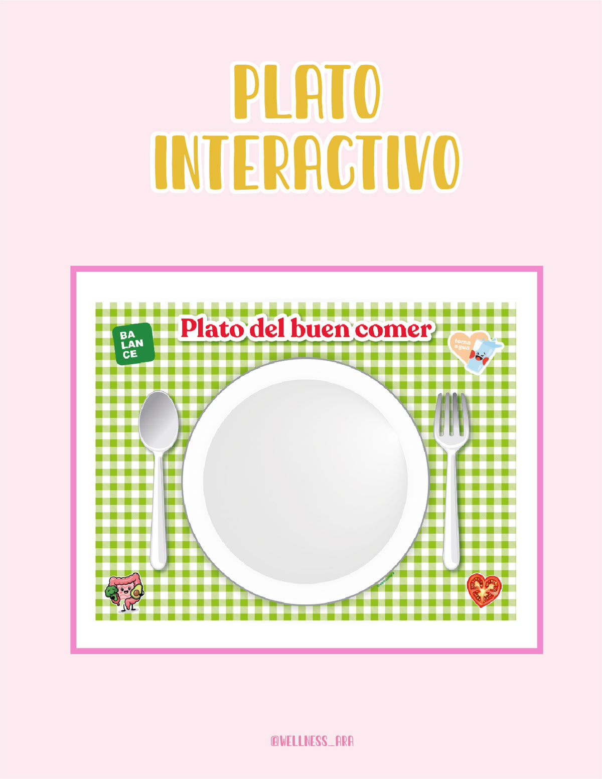 Plato interactivo con réplicas de alimentos en tamaño real 🍎🥦